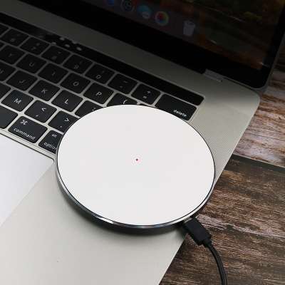 White black led Qi wireless charger charging desk pad