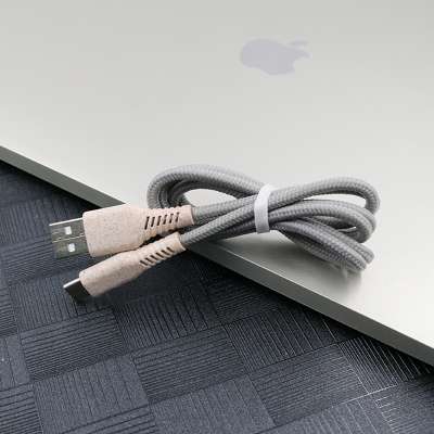 Straw Material Biodegradable phone charger usb cable